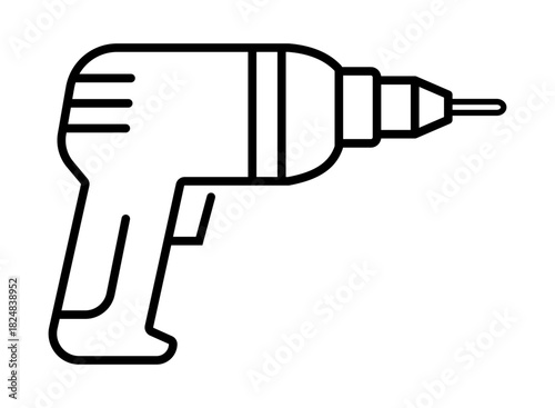 Electric power drill line art icon vector