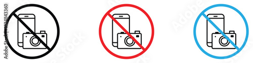 No photography and phone Sign icon vector. Photo and Phone Forbidden symbol. vector illustration.