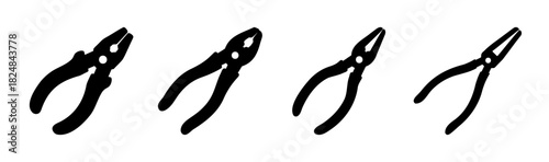 Various pliers tool silhouettes for industrial and home use