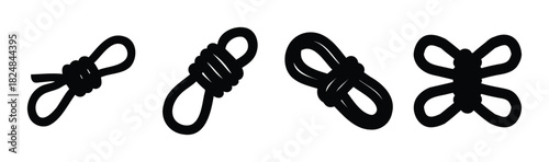 Abstract graphic vector icons of different knots and loops