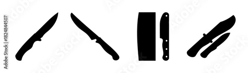 Various sharp kitchen and utility knife blade silhouettes