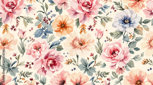seamless watercolor floral abstract colorful wallpaper