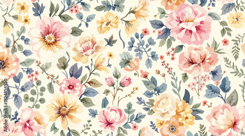 Set of watercolor flower illustration. Use by fabric, fashion, wedding invitation, template, poster, romance, greeting, spring, bouquet, pattern, decoration and textile