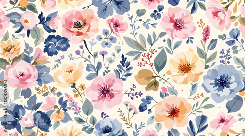 Set of watercolor flower illustration. Use by fabric, fashion, wedding invitation, template, poster, romance, greeting, spring, bouquet, pattern, decoration and textile