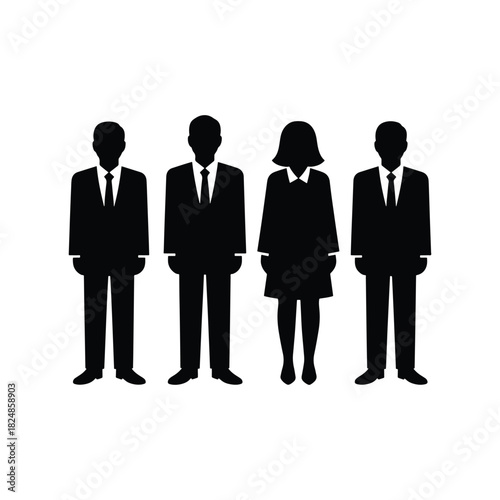 Silhouette of Group of People in Suits