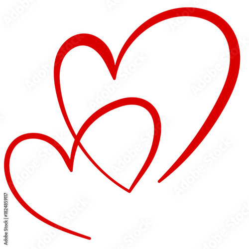 Two intertwined hearts a simple symbol of love and connection