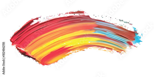 Vibrant acrylic paint stroke texture with bold colorful artistic smear