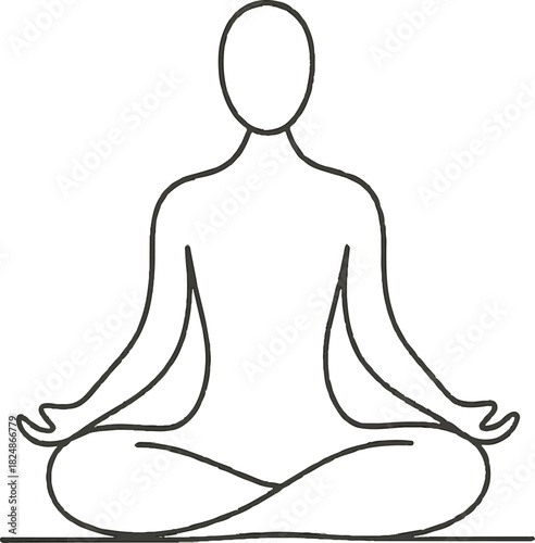 A calm and minimal yoga pose icon representing relaxation, mindfulness, and meditation. Ideal for wellness brands, yoga studios, and fitness content.