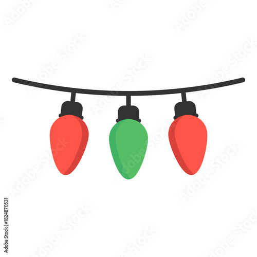 christmas garland color flat icon