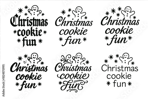 Festive Cookie Calligraphy. Christmas cookie fun. Create a calligraphy lettering illustration of the phrase: