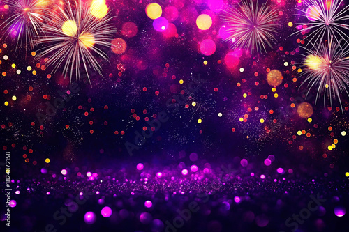 colorful fireworks on black background