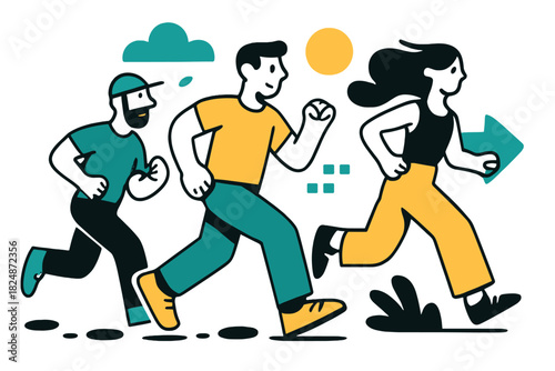 Misty Forest Path. Foggy forest trail with footprints. Misty forest path winding through tall trees,