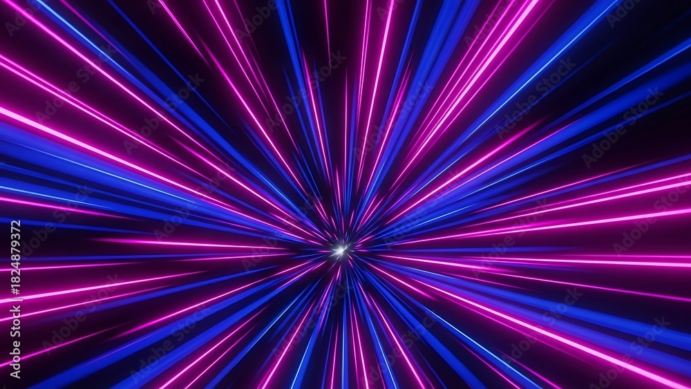 Obraz premium Abstract Hyper Speed Blue Pink Light Streaks Background Futuristic Design