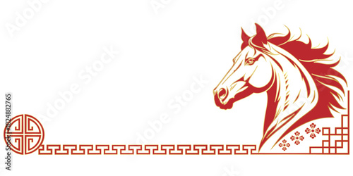 Year of the horse 2026 of vector illustration background