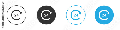 24 Hrs icons logo vector EPS 10, flat vector illustrations