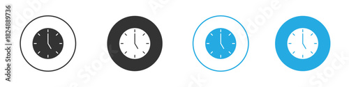 Clock-five icons logo vector EPS 10, flat vector illustrations