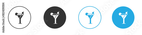 Cocktail icons logo vector EPS 10, flat vector illustrations