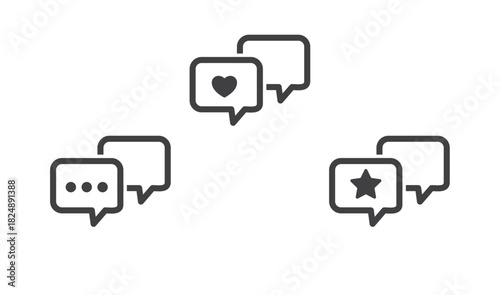 Speech bubbles, icon, vector, flat design.