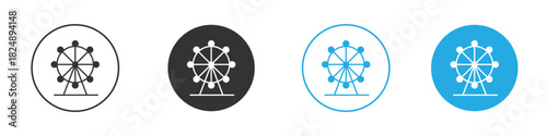 Ferris wheel icons logo vector EPS 10, flat vector illustrations