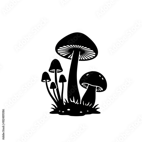 Mushroom Silhouette Vector Illustration