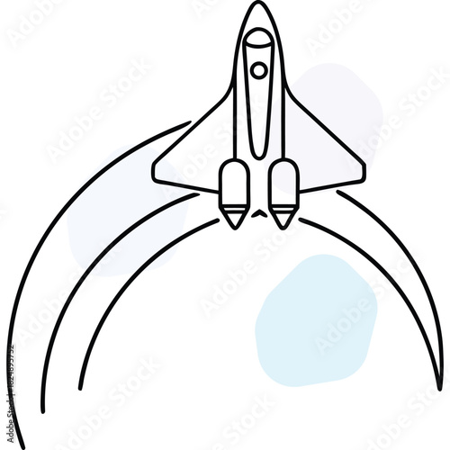 Spaceship takes off simple icon