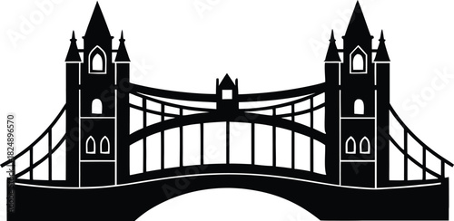 london tower bridge vector illustration