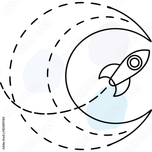 Simple Rocket Flight Around Moon