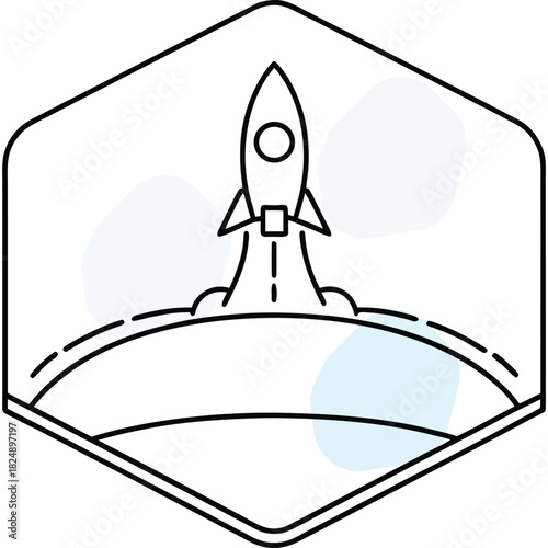 Simple rocket launch illustration