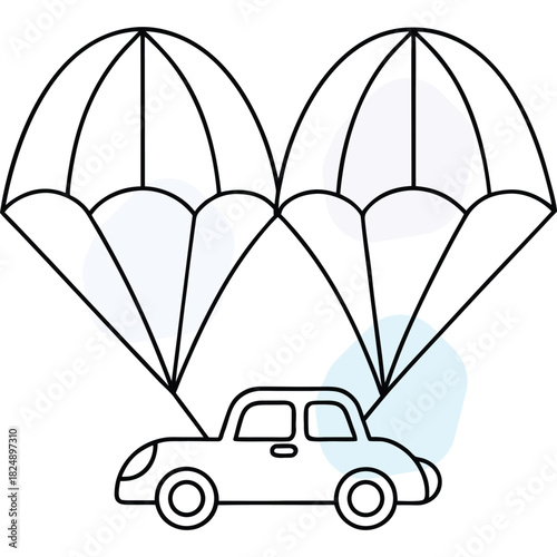 Airborne Car Vehicle with Parachute for Swift Delivery Logistics