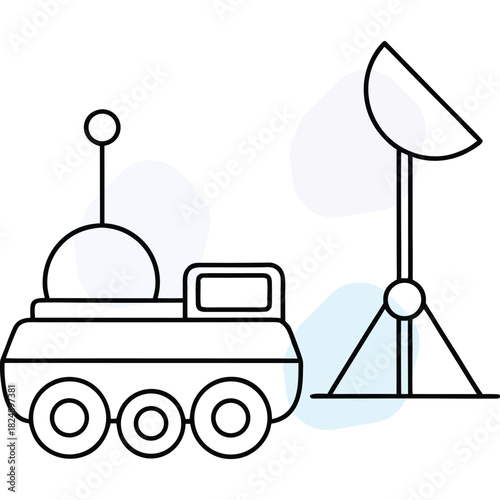Modern Space Rover and Satellite Icon Representing Exploration Technology