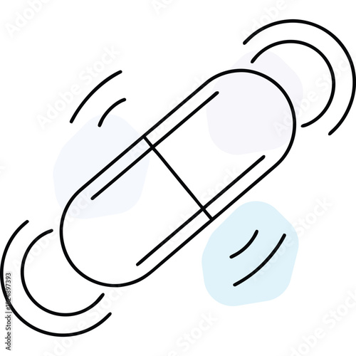 Modern Line Art Capsule Icon for Digital Healthcare Medicine