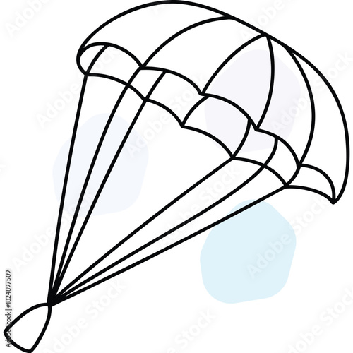Minimalist Parachute Skydiving Illustration Vector Graphic