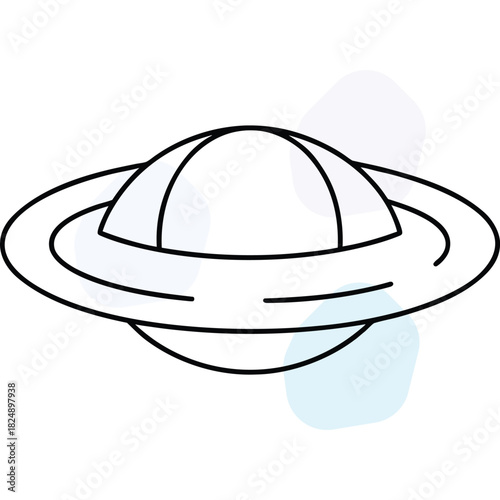 Modern Outline UFO Icon: Extraterrestrial Spaceship Concept