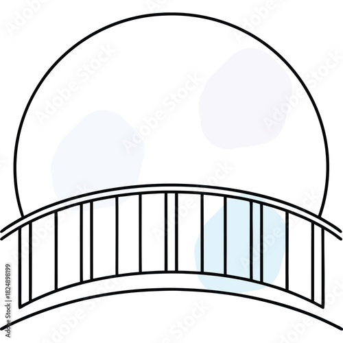 Simple Bridge with Circle Icon