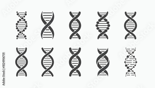 DNA Helix Illustrations A Collection of Genetic Code Representations in Various Styles