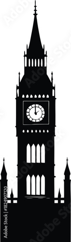 silhouette vector of big ben london uk