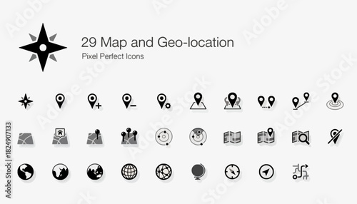 Map and Geo-Location Icons A Comprehensive Collection for Navigation