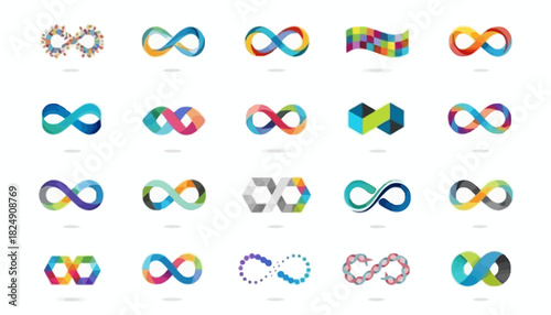Colorful Infinity Symbol Collection Endless Possibilities in Design