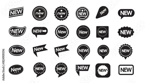 New Tag Banners and Stickers Design Elements