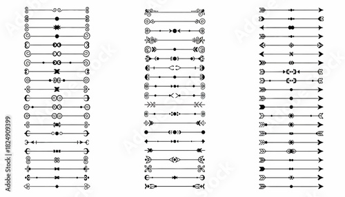 Collection of ornamental dividers and borders in various styles and patterns, ideal for graphic design projects
