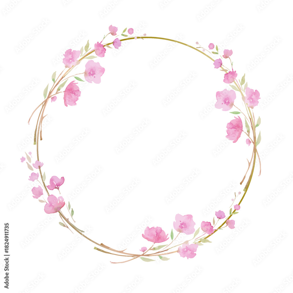 Fototapeta premium blooming cherry, sakura, , watercolor illustration. branch with pink flowers, watercolor illustration. Hand drawing for the design of invitations, cards, decorations