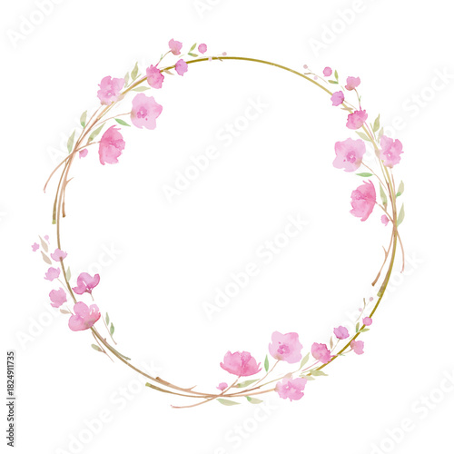 blooming cherry, sakura, , watercolor illustration. branch with pink flowers, watercolor illustration. Hand drawing for the design of invitations, cards, decorations