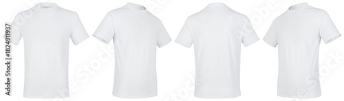 Playera blanca para caballero 4 vistas sin fondo