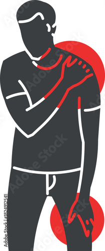 Man with Joint Discomfort in Shoulder and Knee