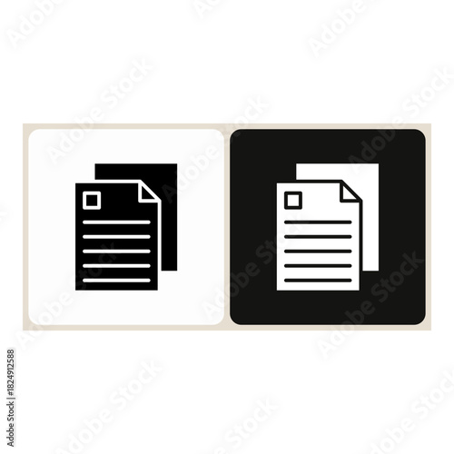 Document  icon in simple outline style, shown in black on white and white on dark.