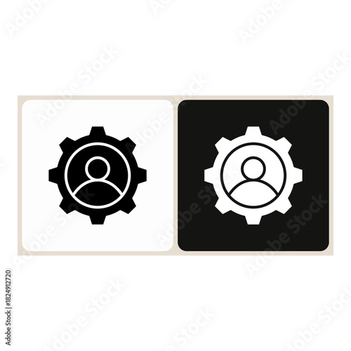 Administrator  icon in simple outline style, shown in black on white and white on dark.