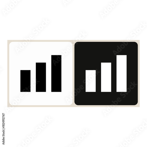 Growth Graph  icon in simple outline style, shown in black on white and white on dark.