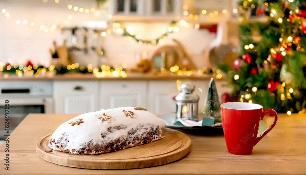 Fototapeta premium Christstollen an Weihnachten
