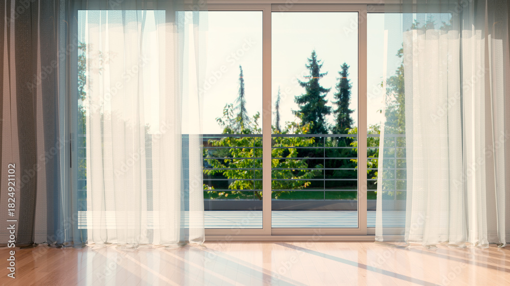 Naklejka premium Large luxury modern bright interiors Living room mockup illustration 3D rendering image