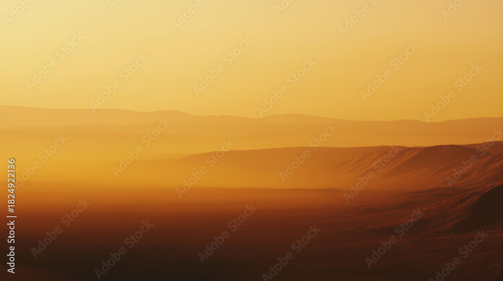 Obraz premium Golden desert landscape evokes peace, adventure, and travel inspiration for your next project